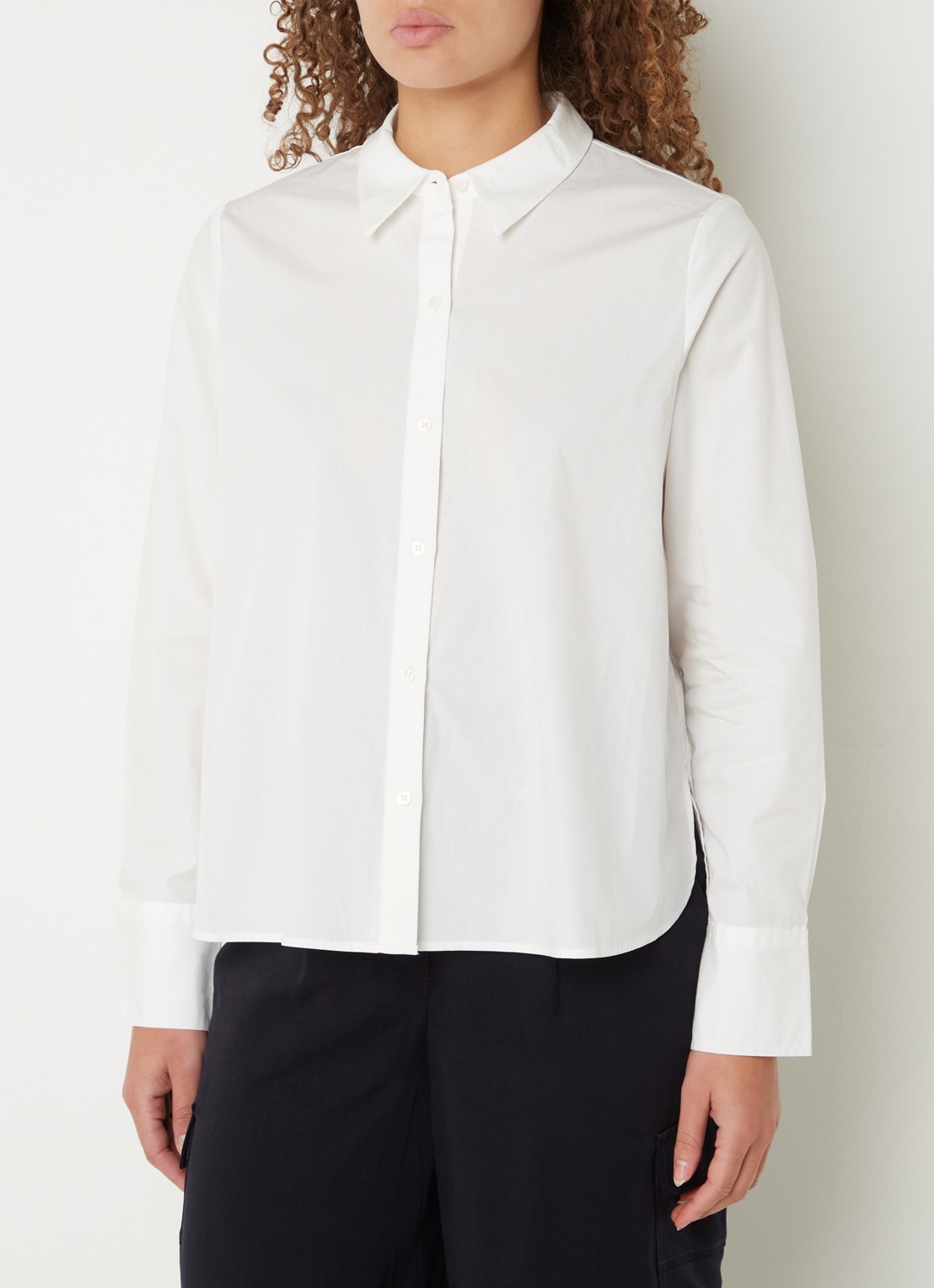 Whistles Boxy blouse met stretch - detail 4 wit
