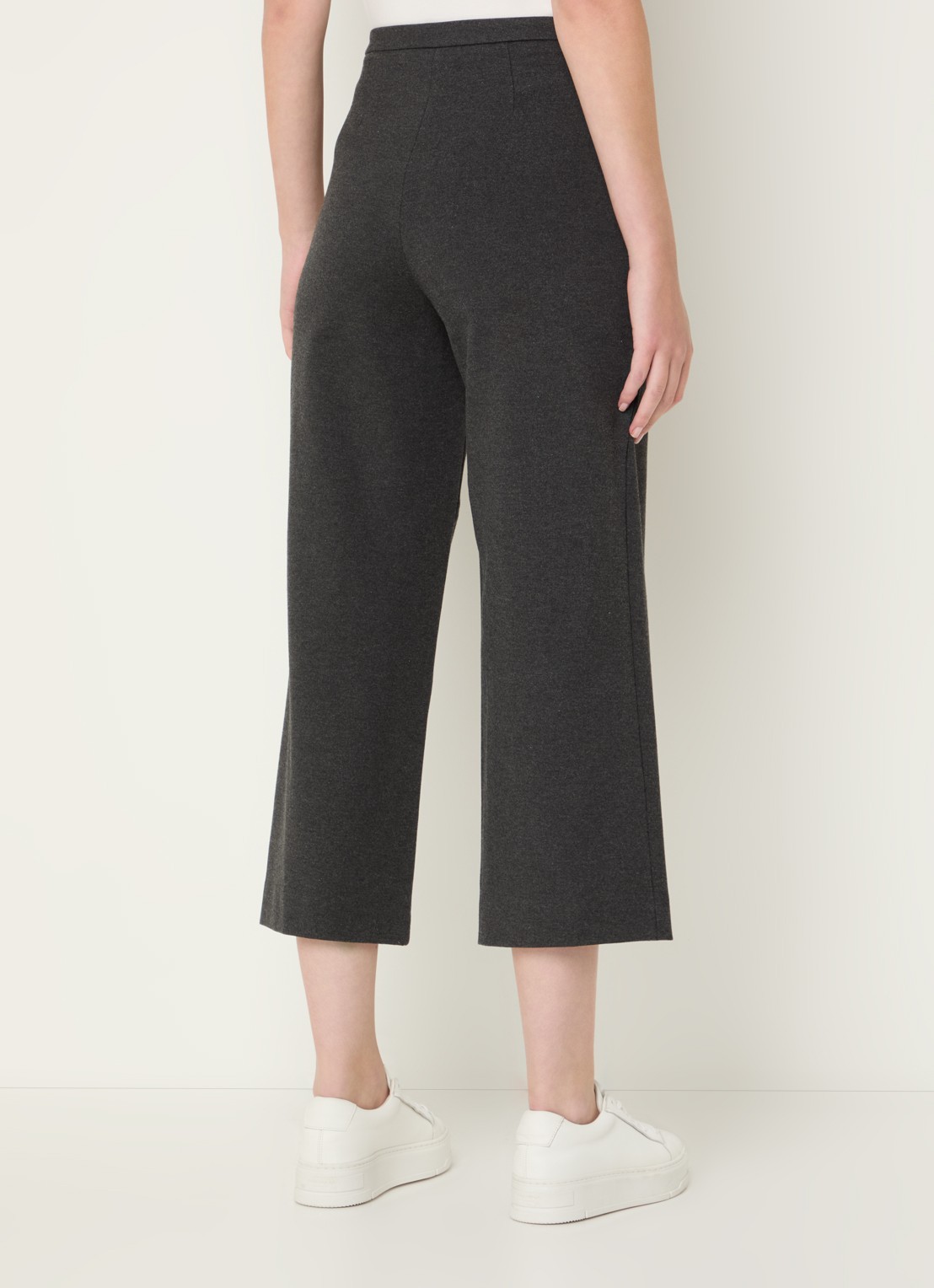 Whistles Camilla high waist cropped loose fit broek met stretch - achterkant antraciet