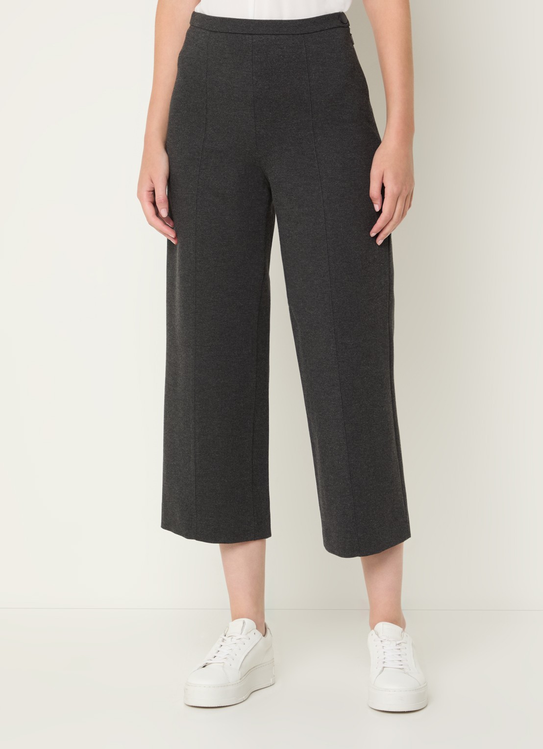 Whistles Camilla high waist cropped loose fit broek met stretch - detail 2 antraciet