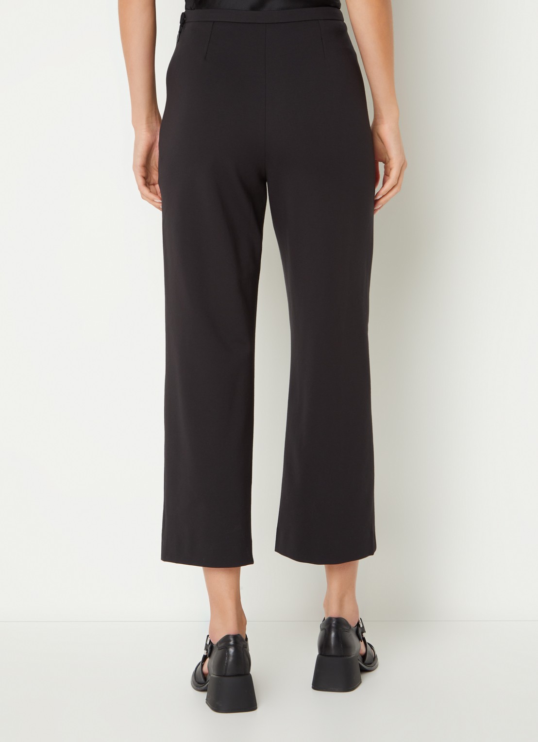 Whistles Camilla high waist cropped wide fit pantalon - achterkant zwart