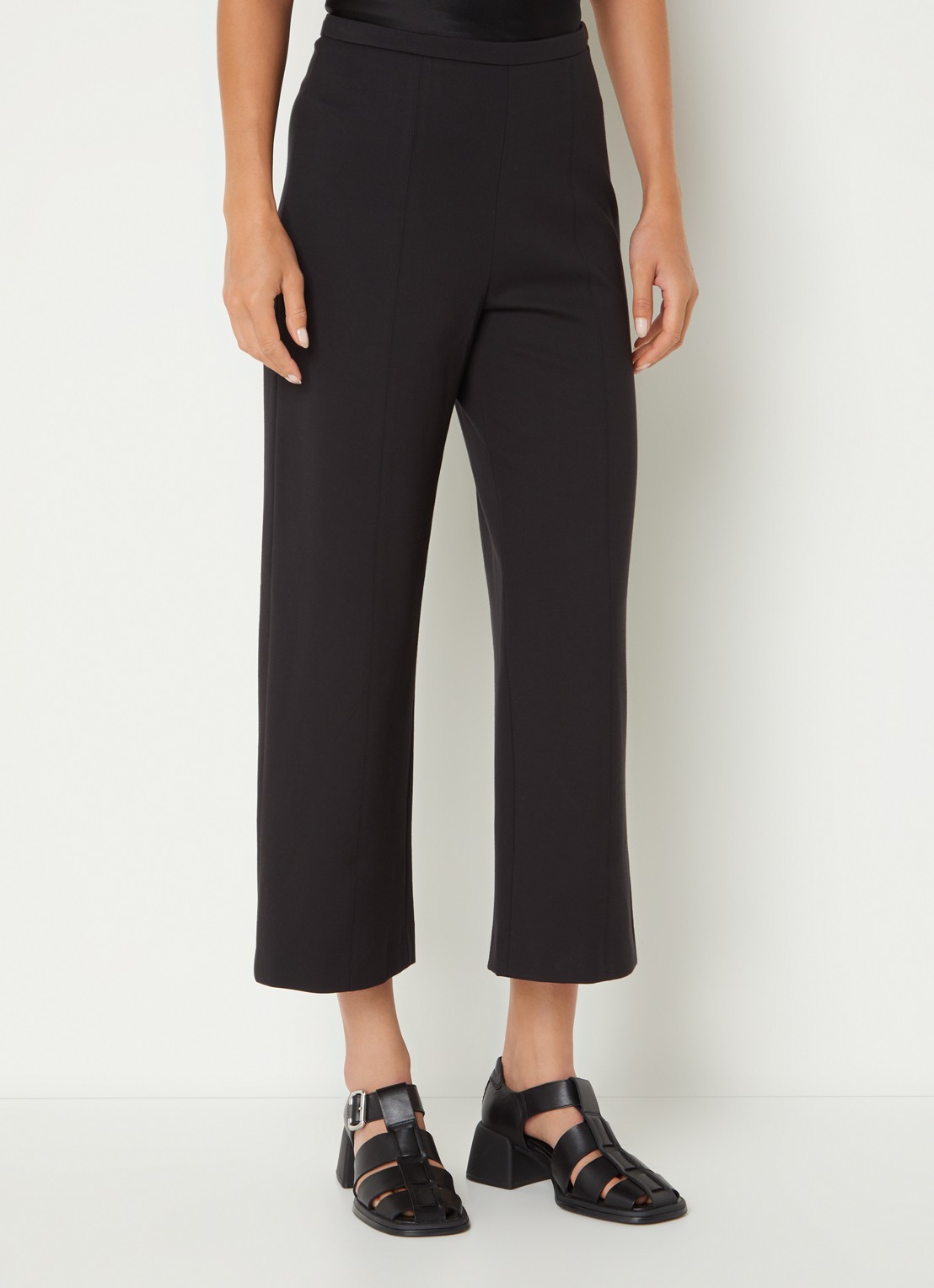 Whistles Camilla high waist cropped wide fit pantalon - detail 2 zwart