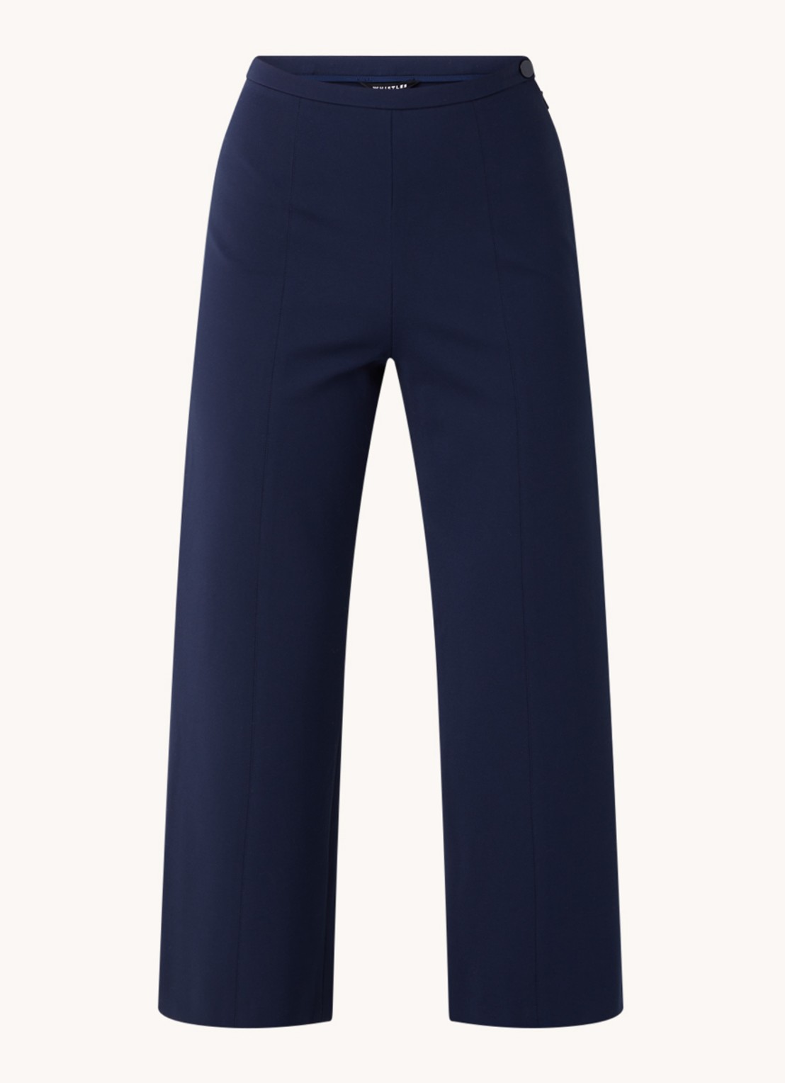 Whistles Camilla high waist wide fit cropped pantalon - voorkant donkerblauw