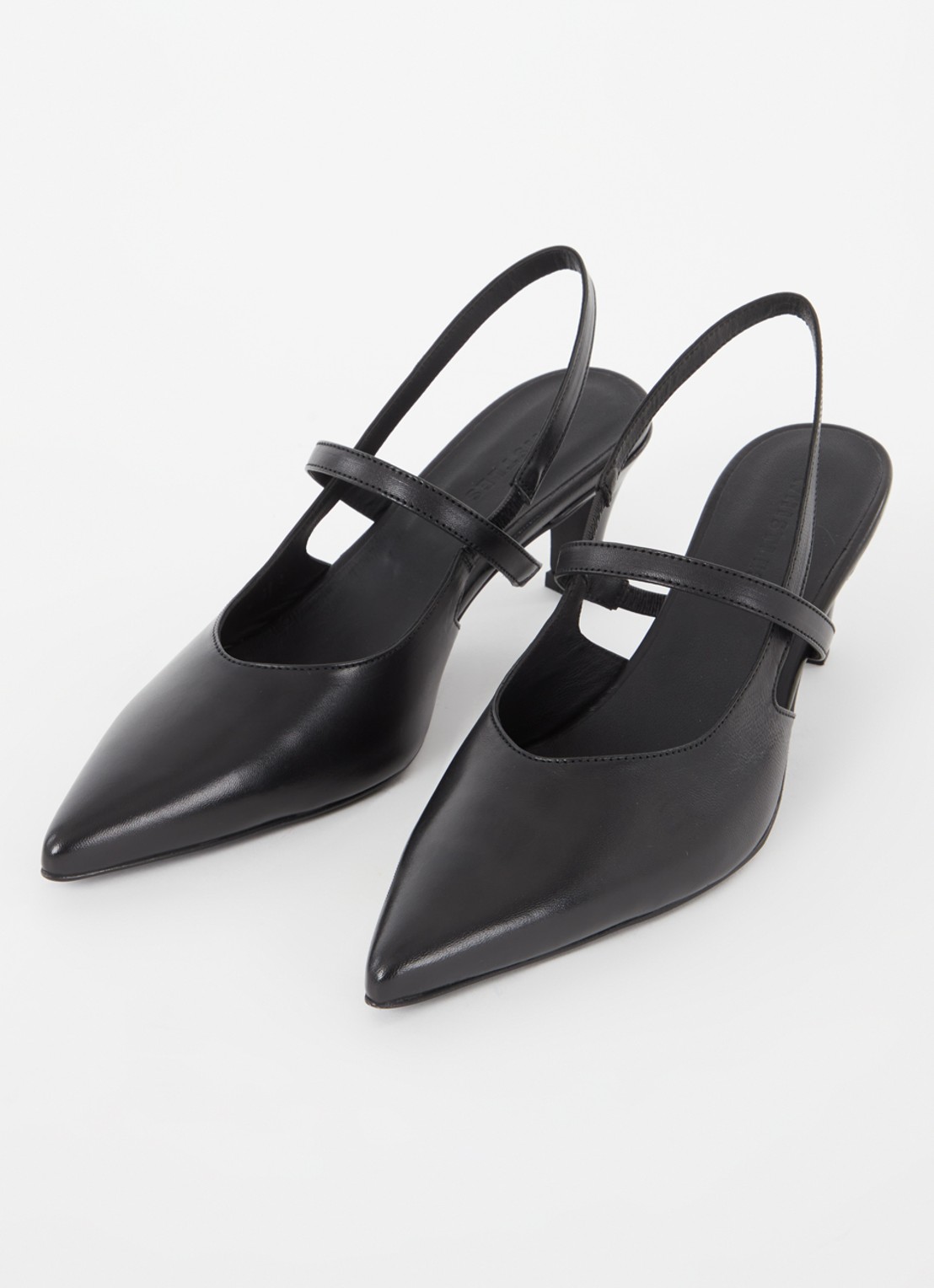Whistles Cecily slingback van leer - detail 3 zwart