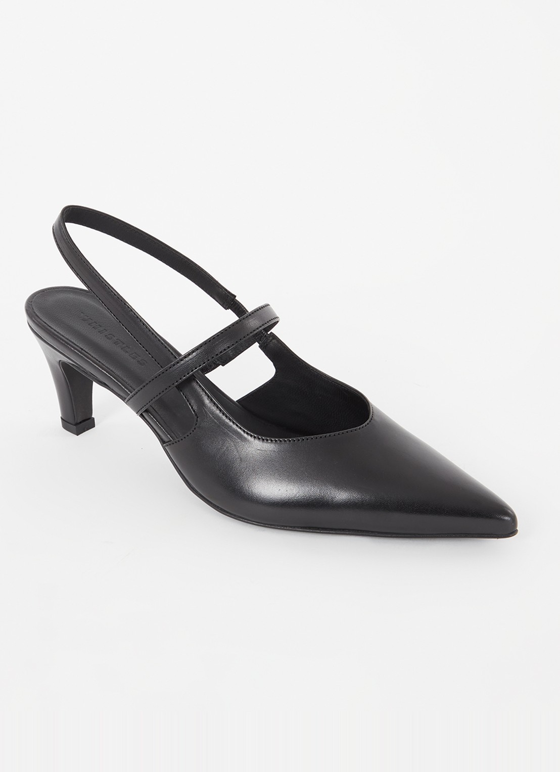 Whistles Cecily slingback van leer - voorkant 2 zwart