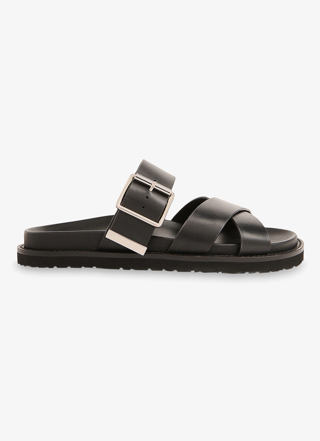 Whistles Celestine slipper van leer - voorkant zwart