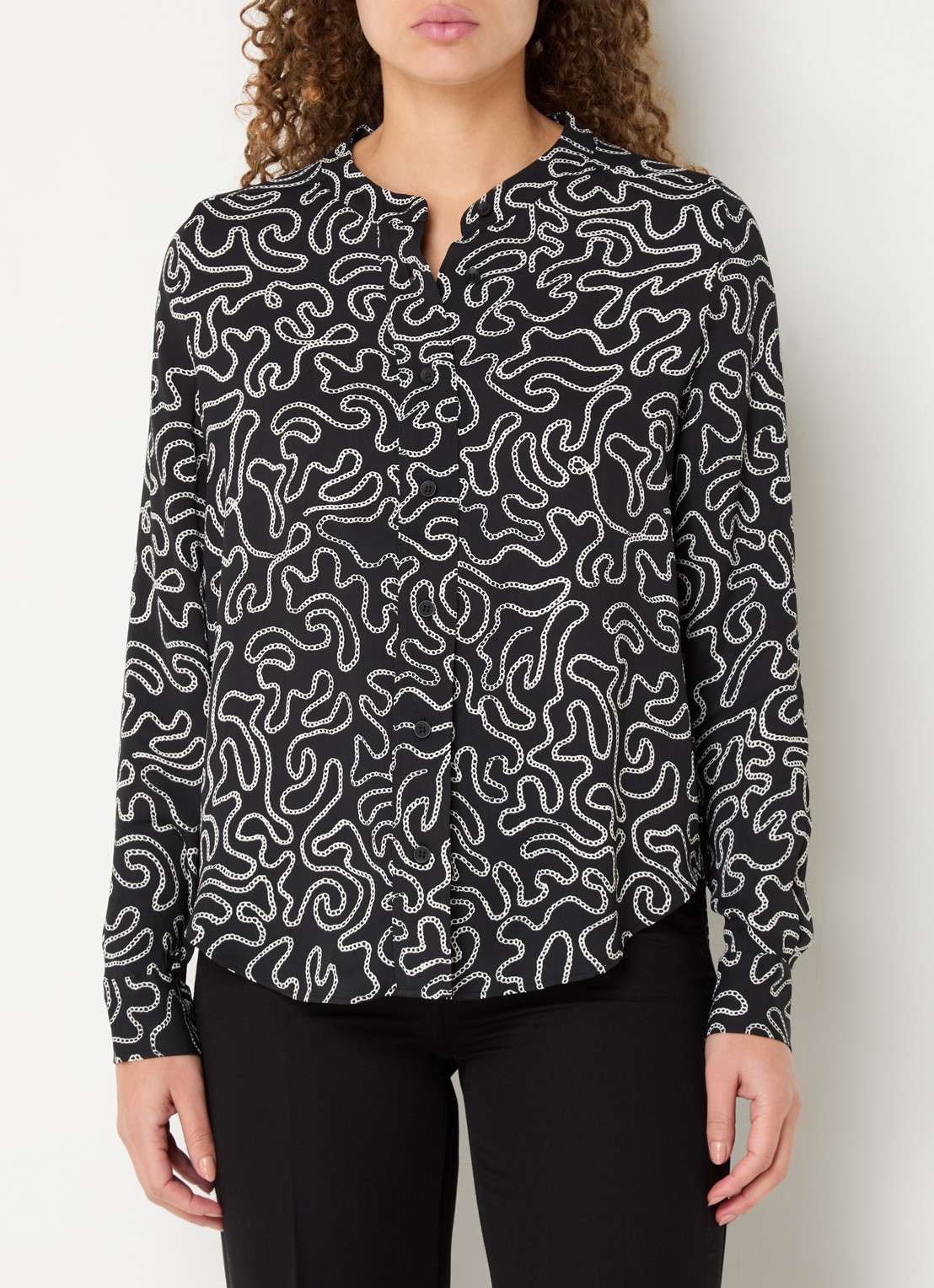 Whistles Chain blouse met print - detail 2 zwart