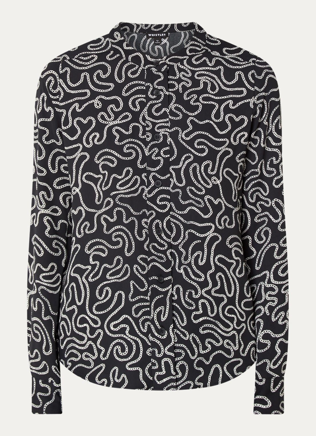 Whistles Chain blouse met print - voorkant 3 zwart