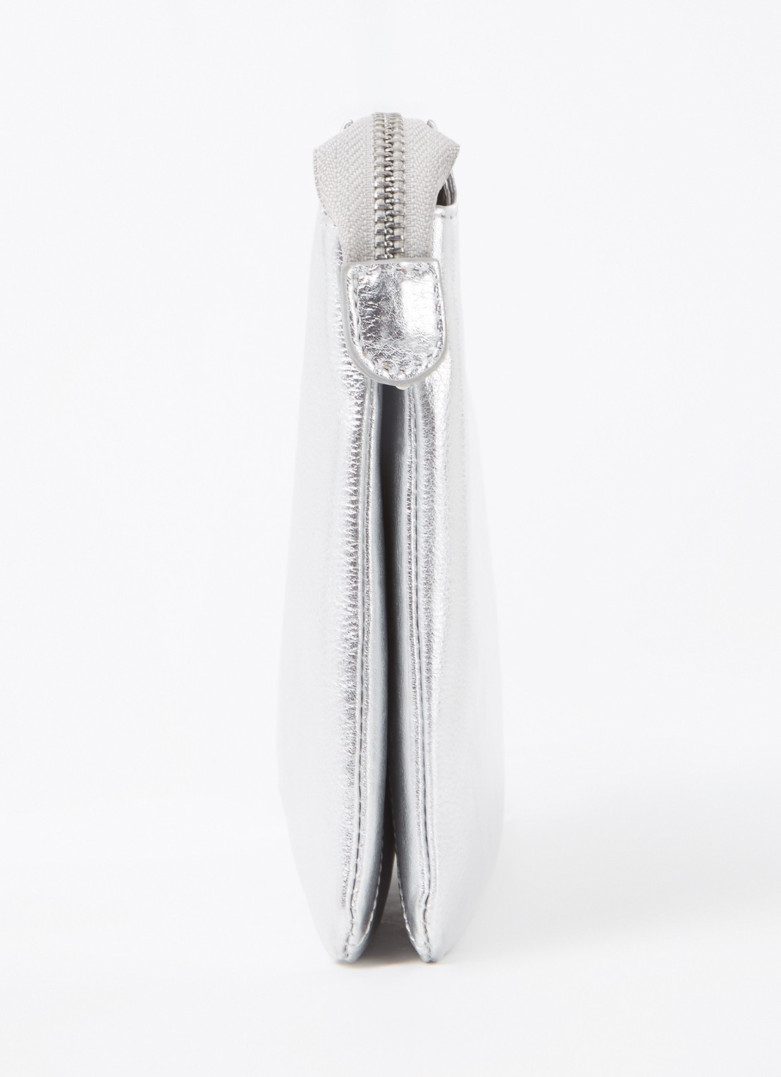 Whistles Clutch van leer met metallic finish  - detail 4 zilver
