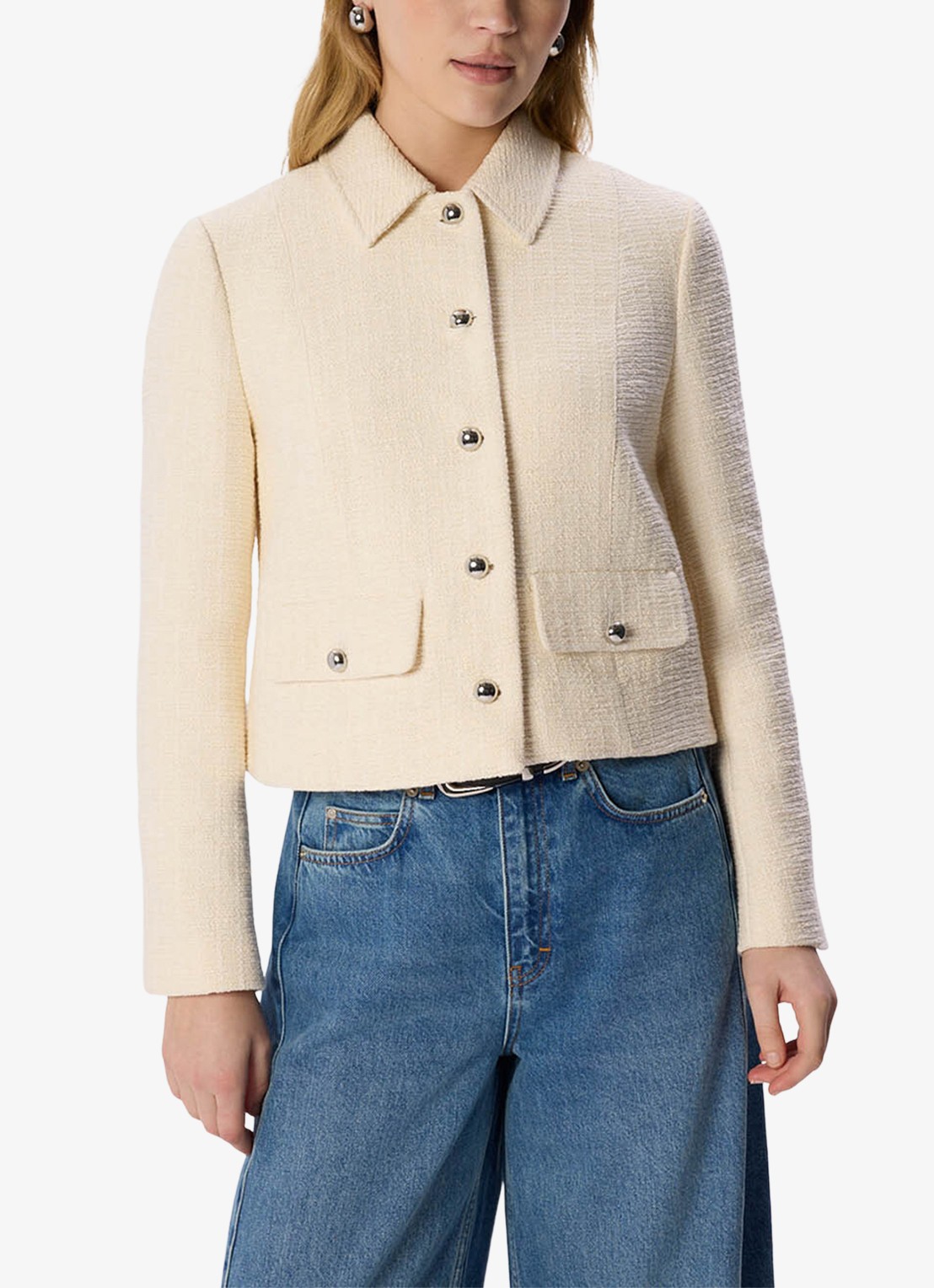 Whistles Cropped jack van blouclé  - detail 4 beige