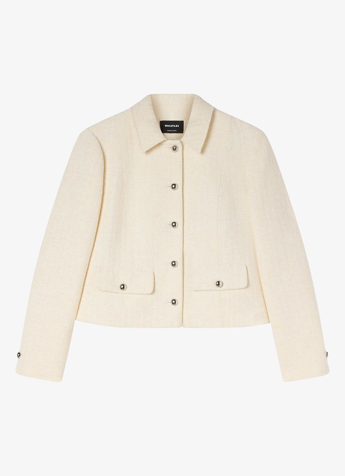 Whistles Cropped jack van blouclé  - voorkant 2 beige