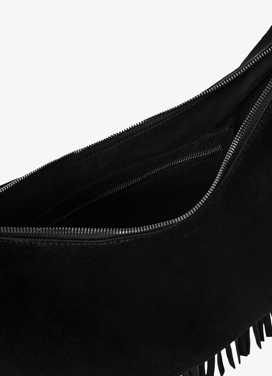 Whistles Crossbodytas met franjes - detail 2 zwart