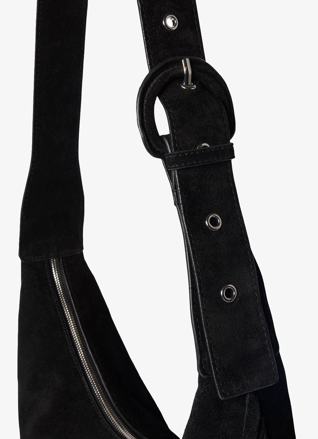 Whistles Crossbodytas met franjes - detail 3 zwart