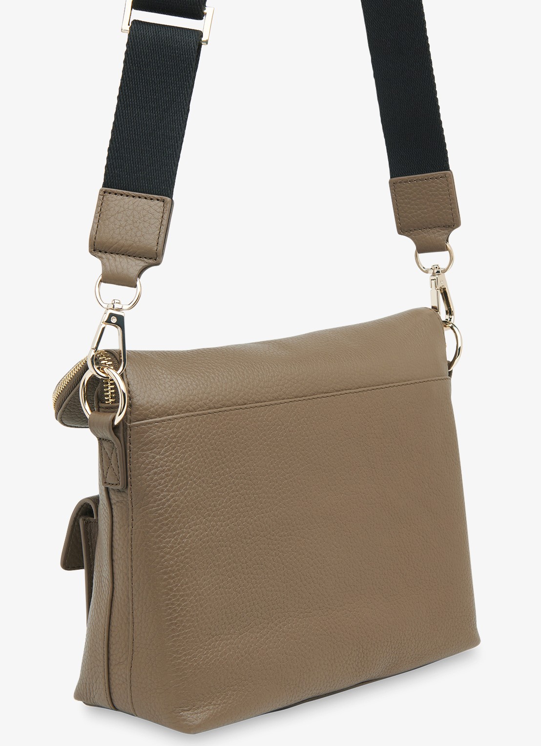 Whistles Crossbodytas van leer - achterkant khaki
