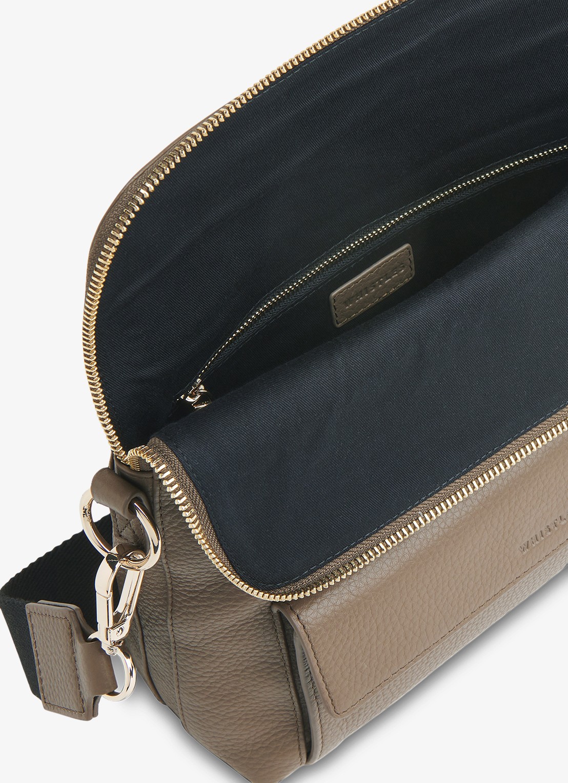 Whistles Crossbodytas van leer - detail 4 khaki