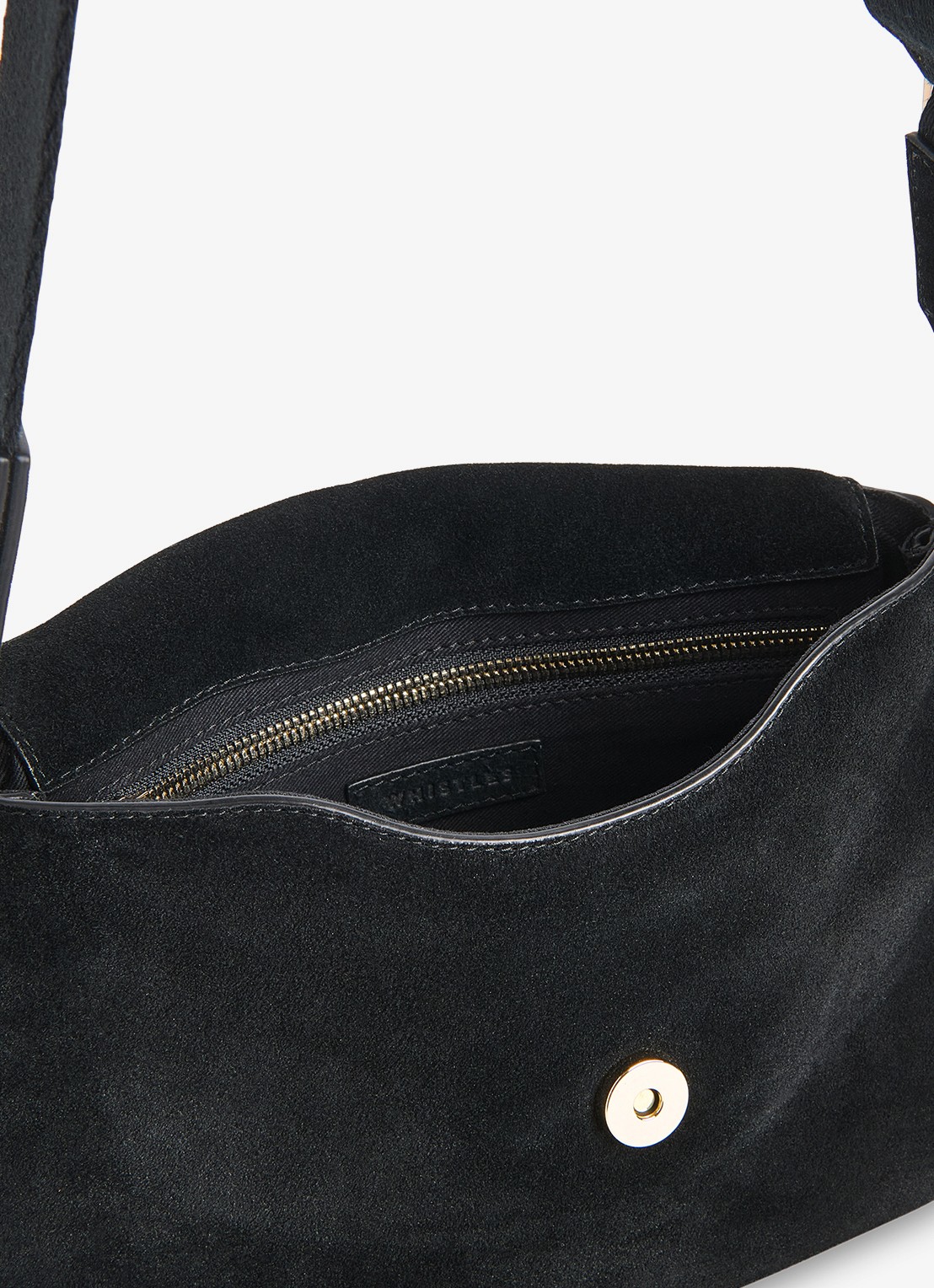 Whistles Crossbodytas van suède - detail 3 zwart