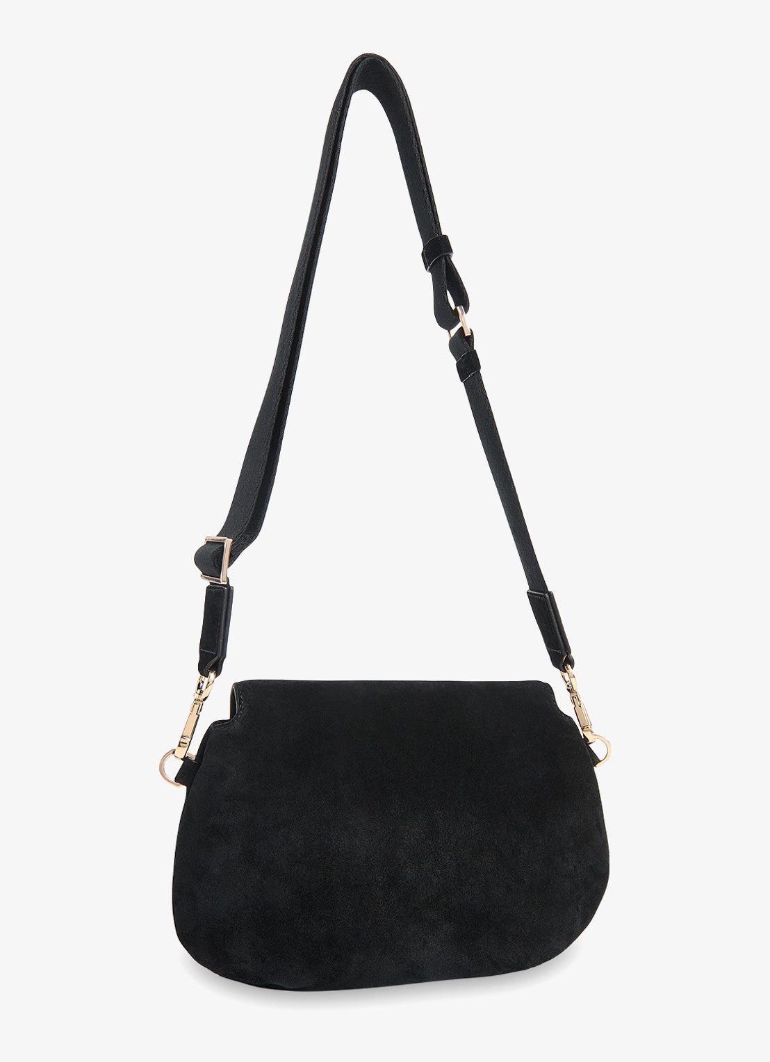 Whistles Crossbodytas van suède - voorkant zwart