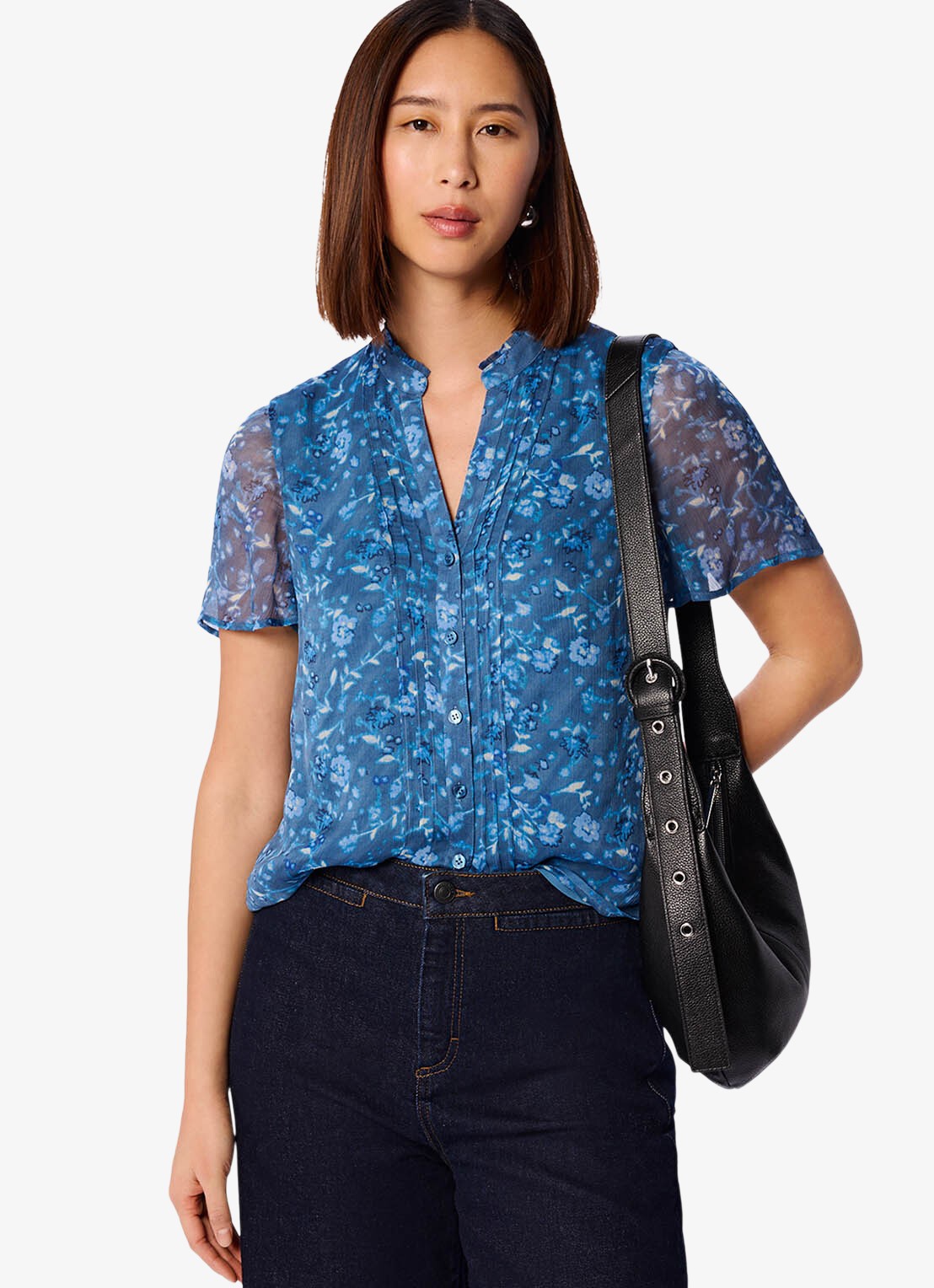 Whistles Ditsy Floral blouse met print  - detail 3 blauw