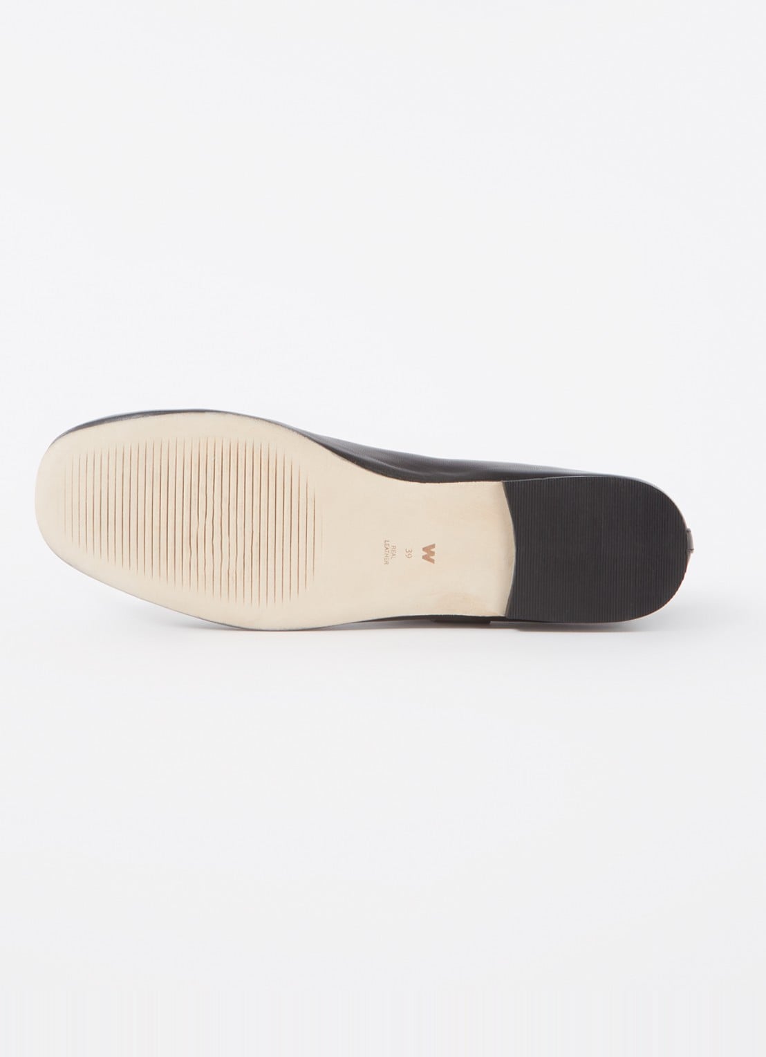 Whistles Elba ballerina van schapenleer - detail 3 zwart