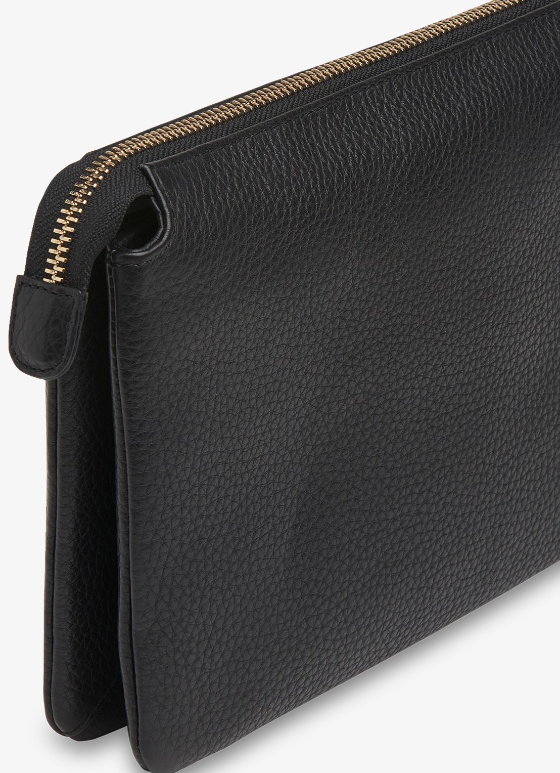 Whistles Elita clutch van leer met logo - detail 2 zwart