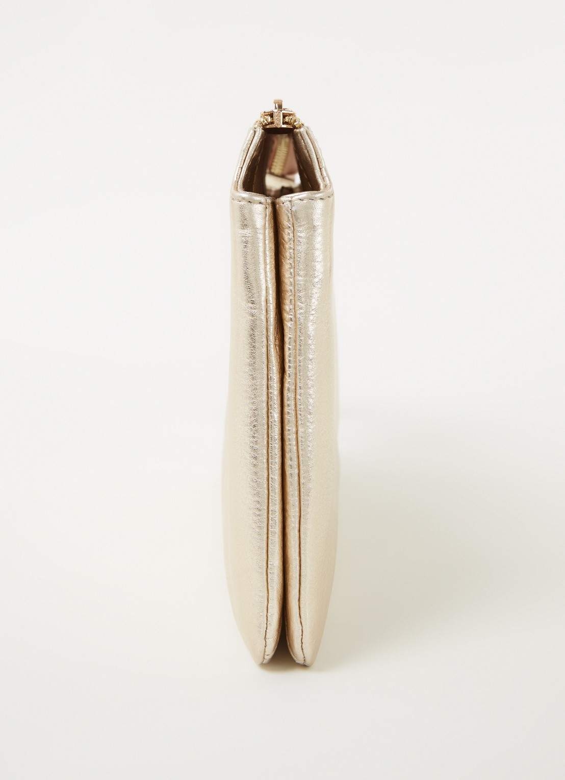 Whistles Elita clutch van leer met metallic finish - detail 2 goud