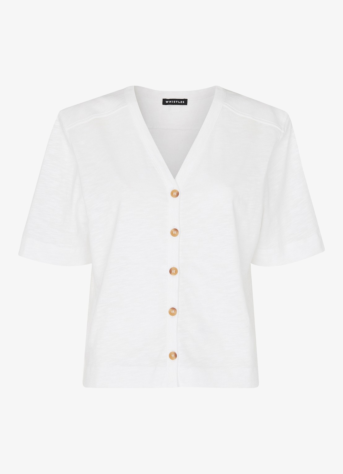 Whistles Ella blouse met gemêleerd dessin - voorkant 2 wit