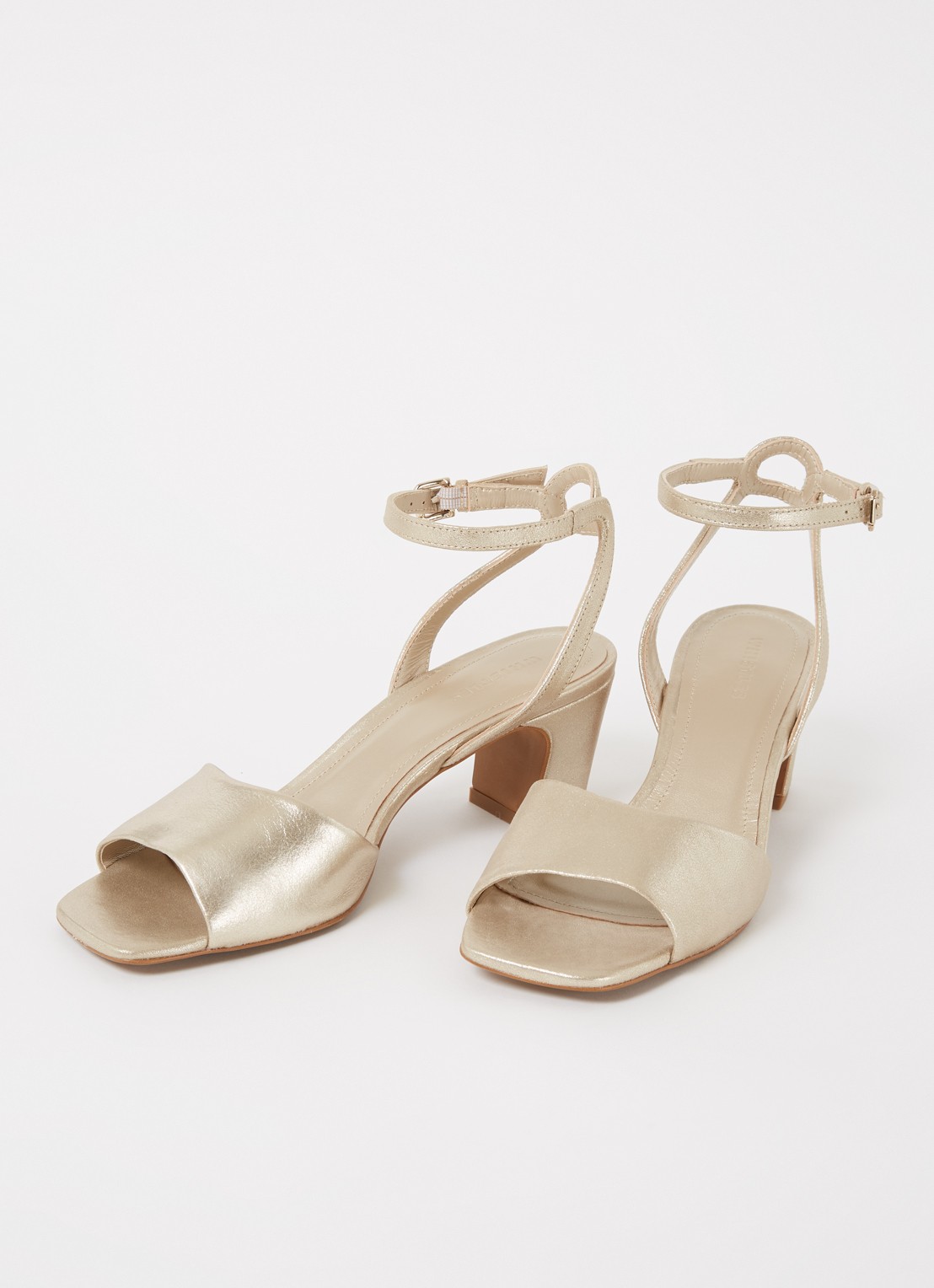 Whistles Emerson sandalette van leer met metallic finish - detail 2 goud