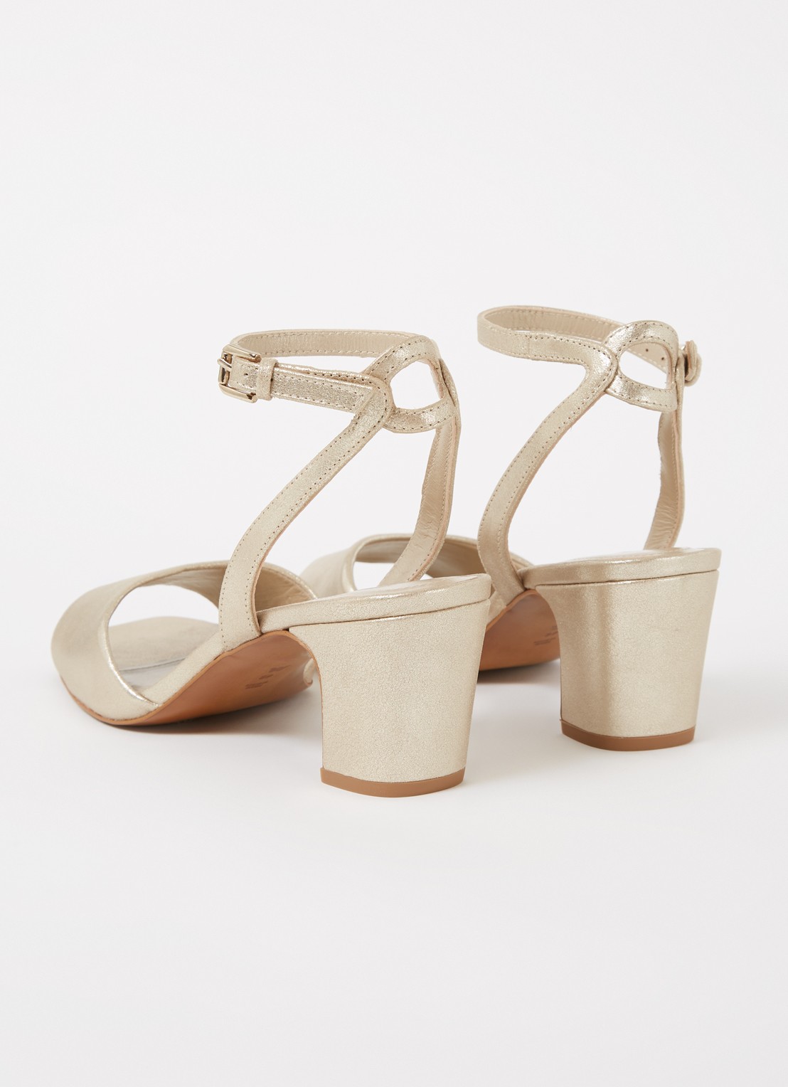 Whistles Emerson sandalette van leer met metallic finish - detail 3 goud
