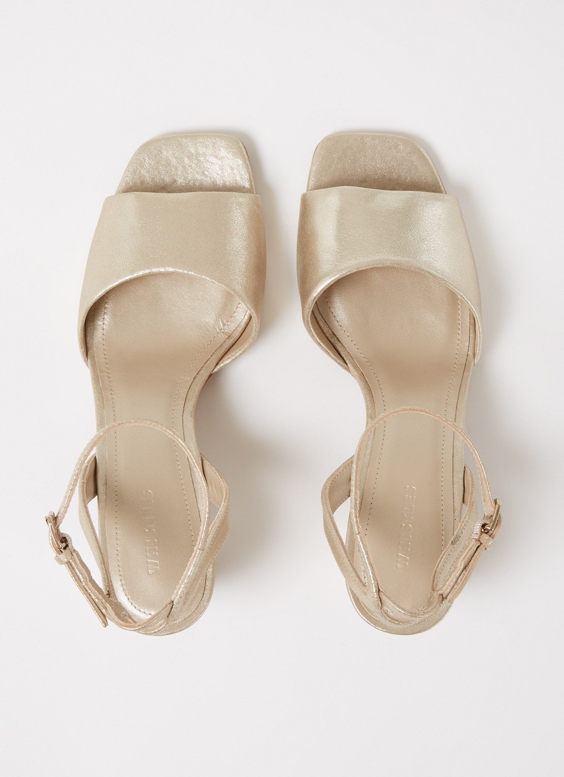 Whistles Emerson sandalette van leer met metallic finish - detail 4 goud