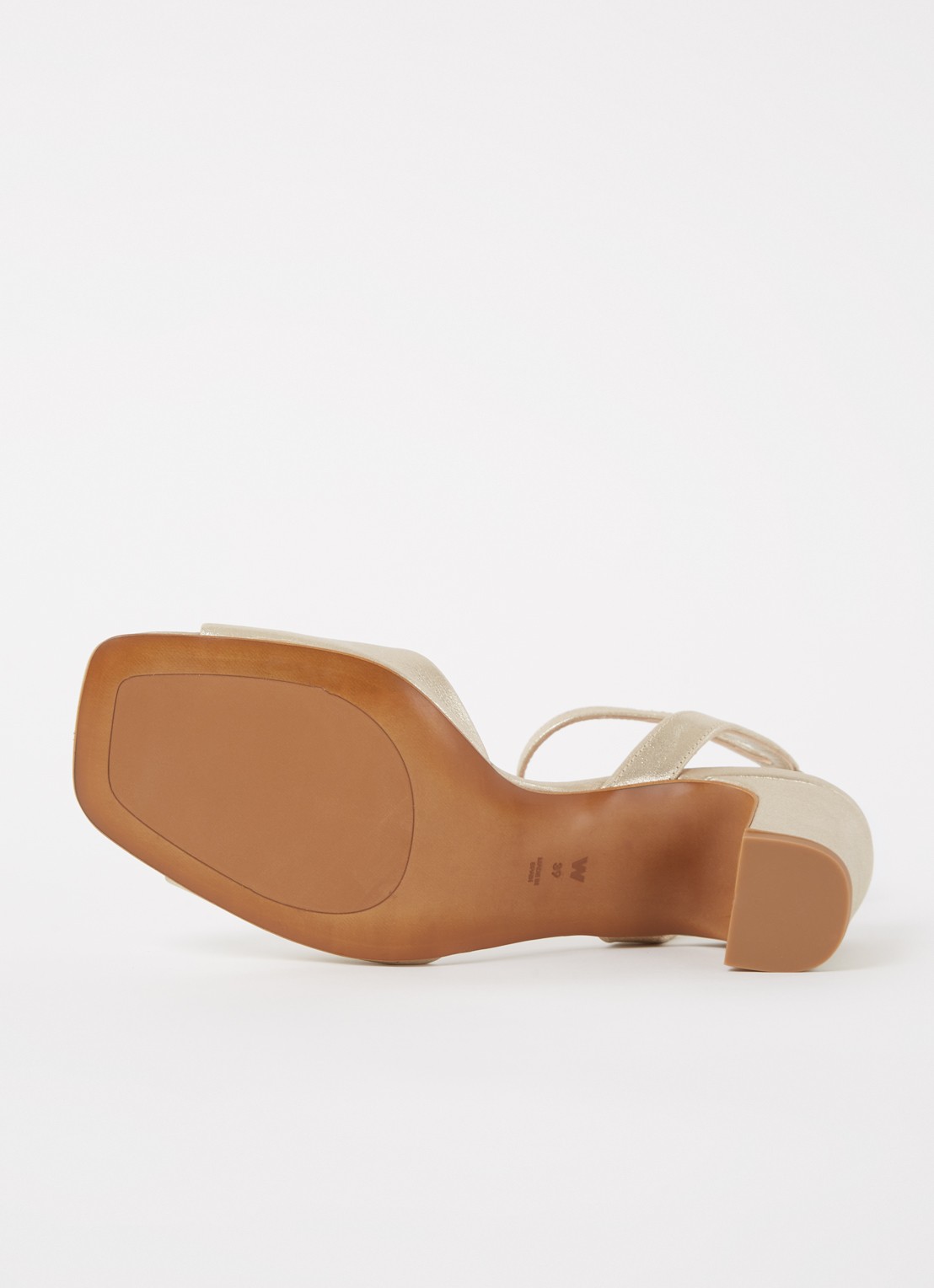 Whistles Emerson sandalette van leer met metallic finish - detail 5 goud