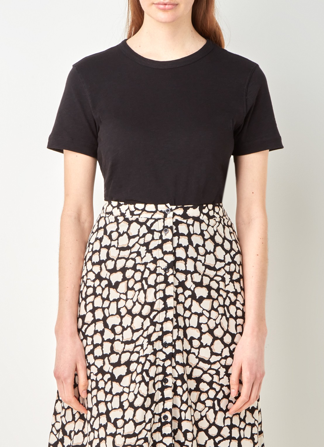 Whistles Emily T-shirt met ronde hals - detail 3 zwart