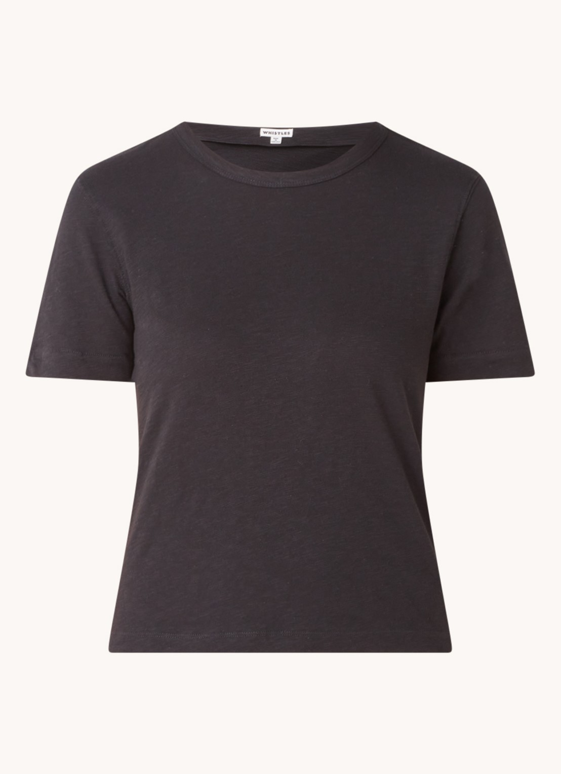 Whistles Emily T-shirt met ronde hals - voorkant zwart