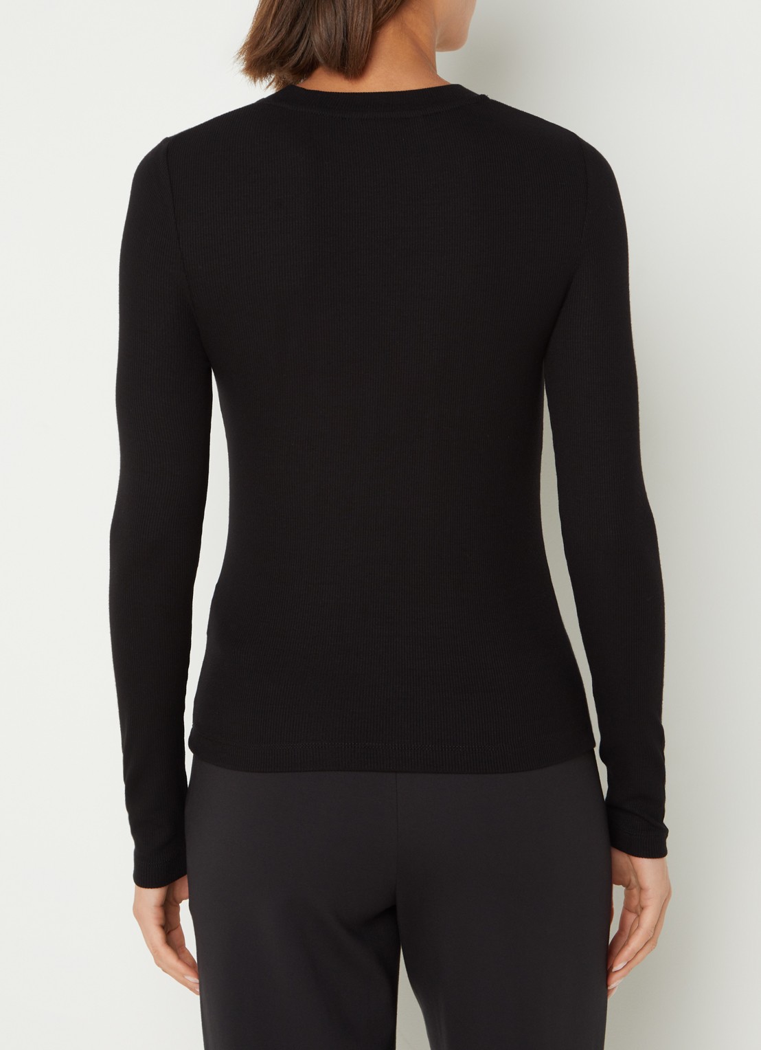 Whistles Essential ribgebreide top met stretch  - achterkant 4 zwart