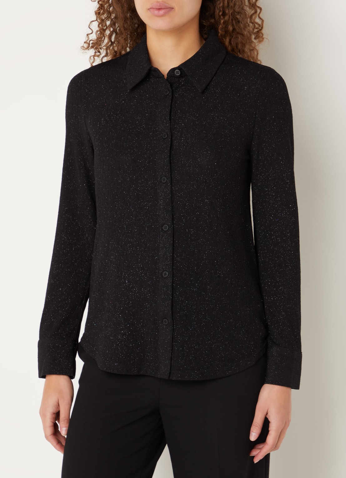 Whistles Eva blouse met lurex - detail 3 zwart