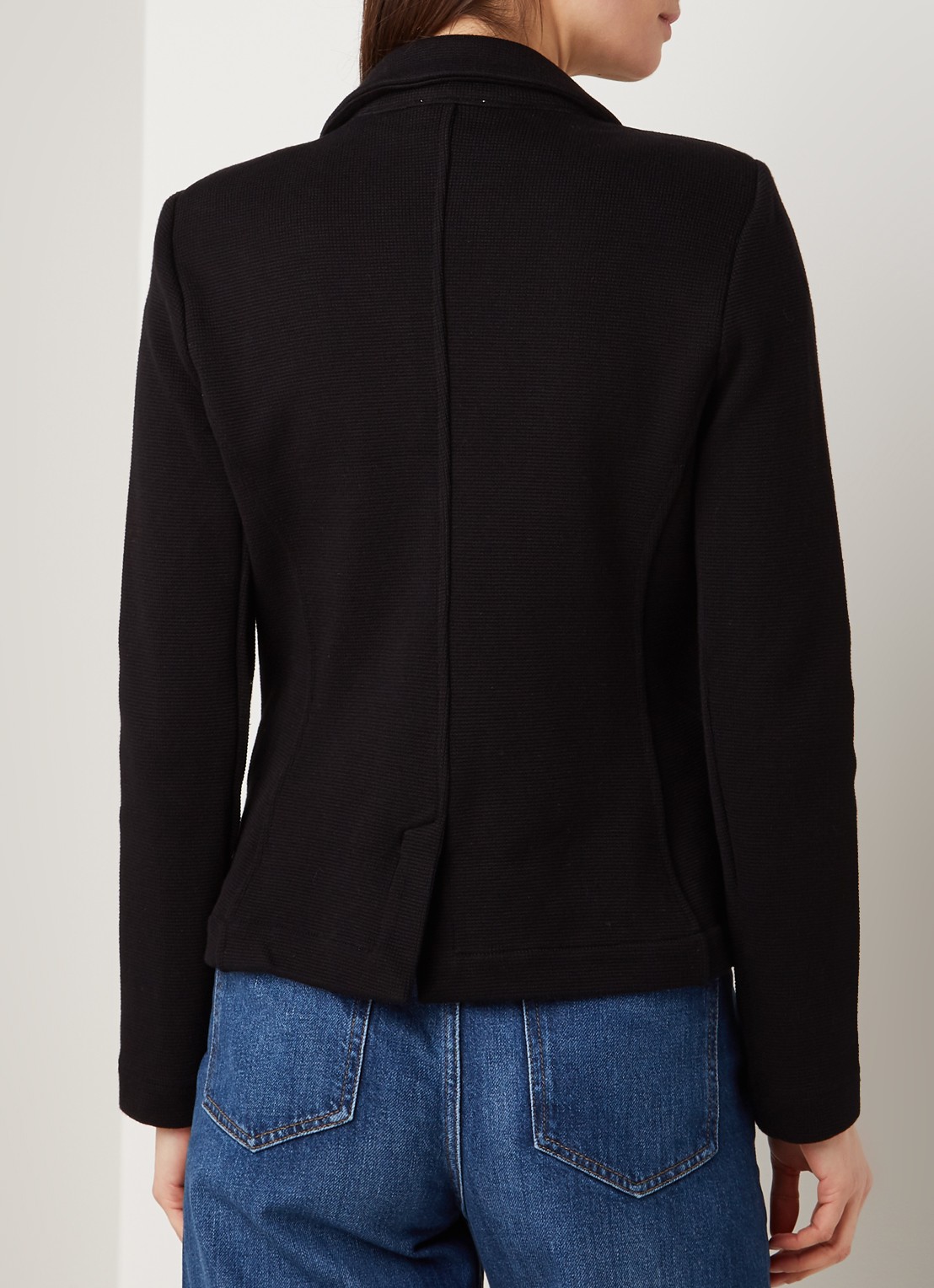 Whistles Fijngebreide blazer met klepzakken - achterkant zwart