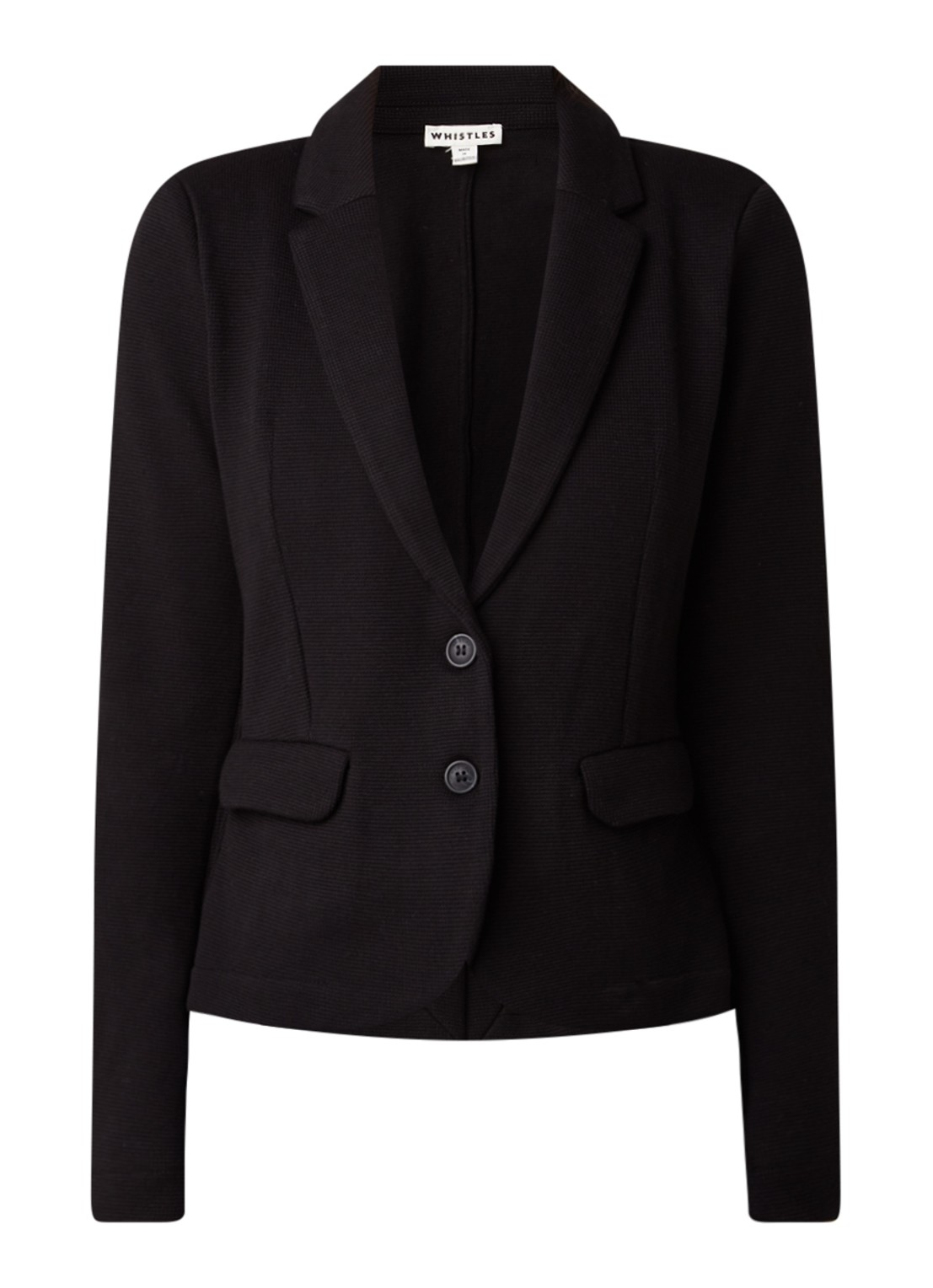 Whistles Fijngebreide blazer met klepzakken - voorkant 3 zwart