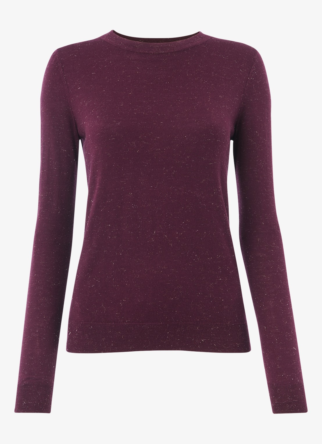 Whistles Fijngebreide top met lurex - voorkant 3 bordeauxrood