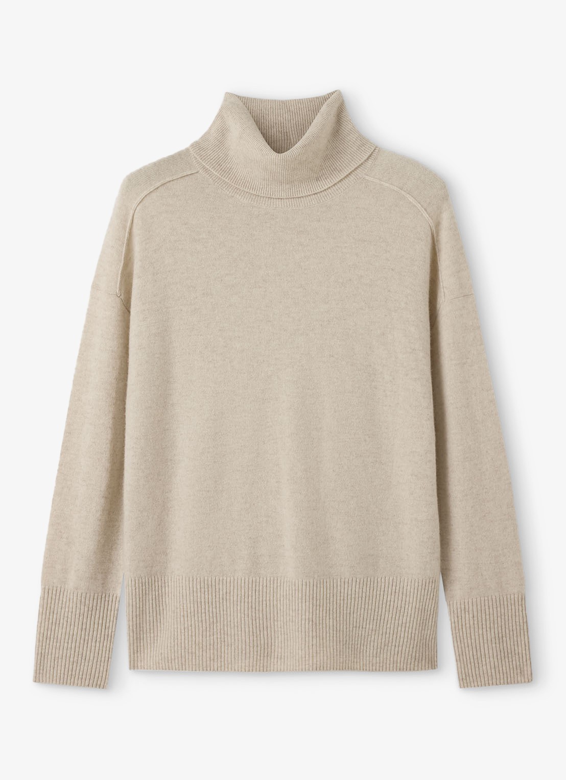 Whistles Fijngebreide trui van kasjmier met col - voorkant 4 beige