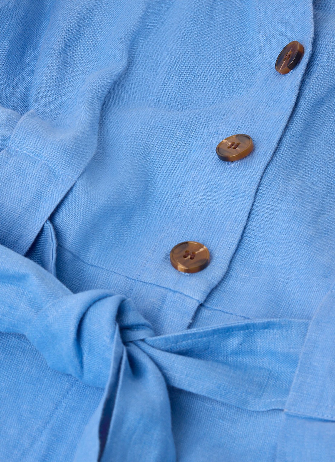 Whistles Fiona wide fit jumpsuit van linnen - detail 5 blauw