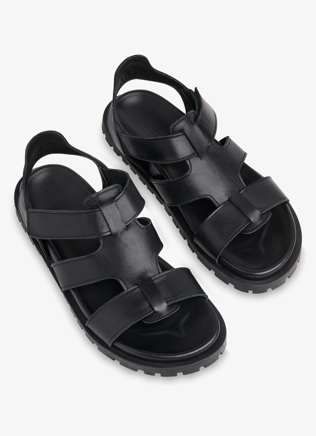 Whistles Freya slipper van leer - detail 3 zwart