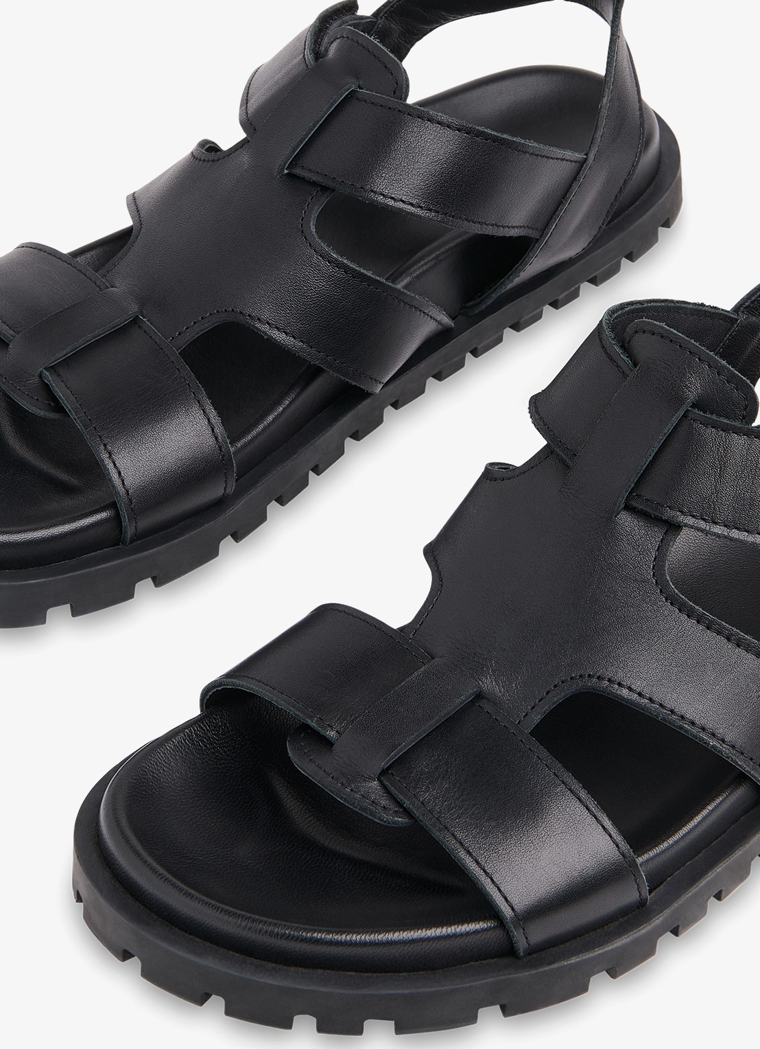 Whistles Freya slipper van leer - detail 4 zwart