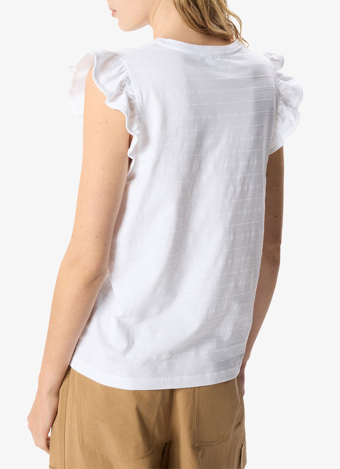 Whistles Frill top met broderie  - achterkant wit