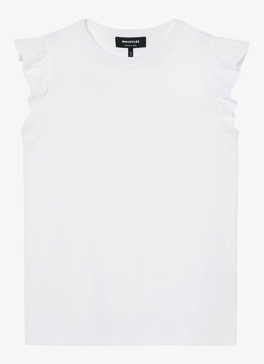 Whistles Frill top met broderie  - voorkant 6 wit