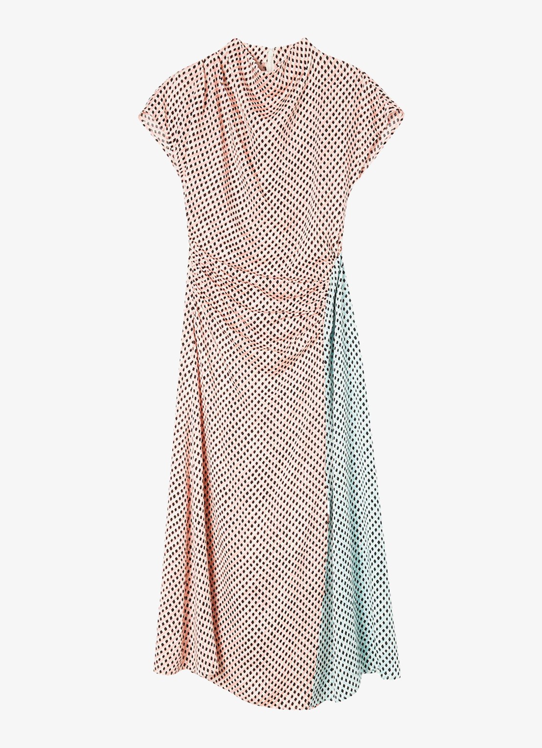 Whistles Graphic Check maxi jurk met grafische print - voorkant roze