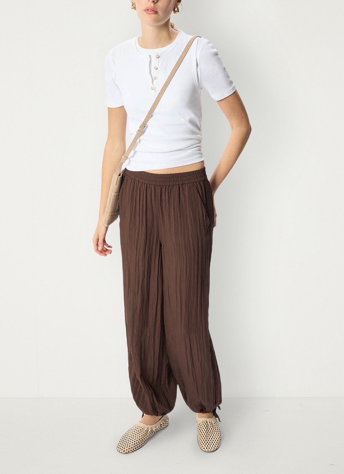 Whistles Henley mouwloze top met ribstructuur - voorkant 6 wit