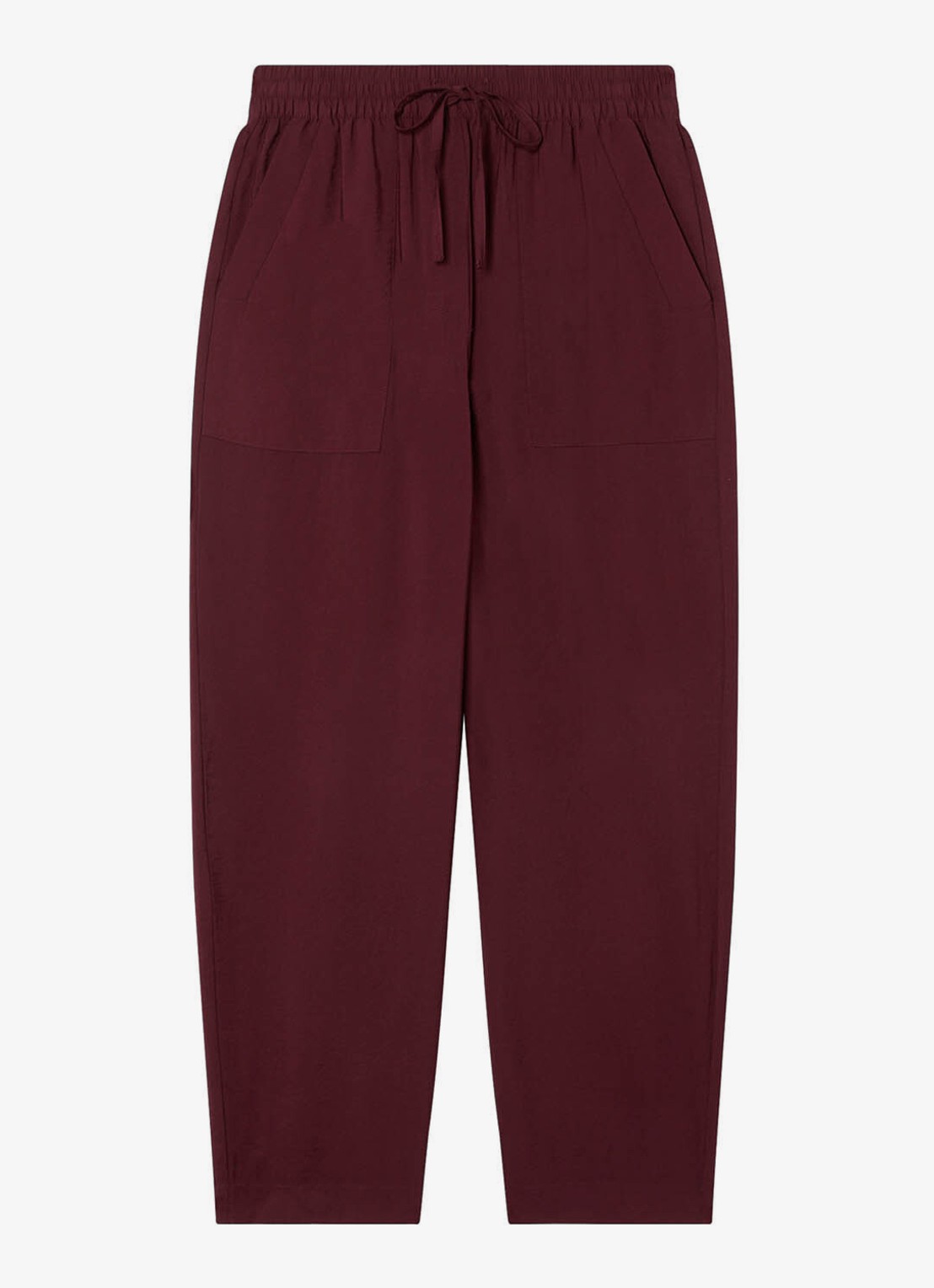 Whistles High waist cropped straight fit broek met steekzakken - voorkant bordeauxrood