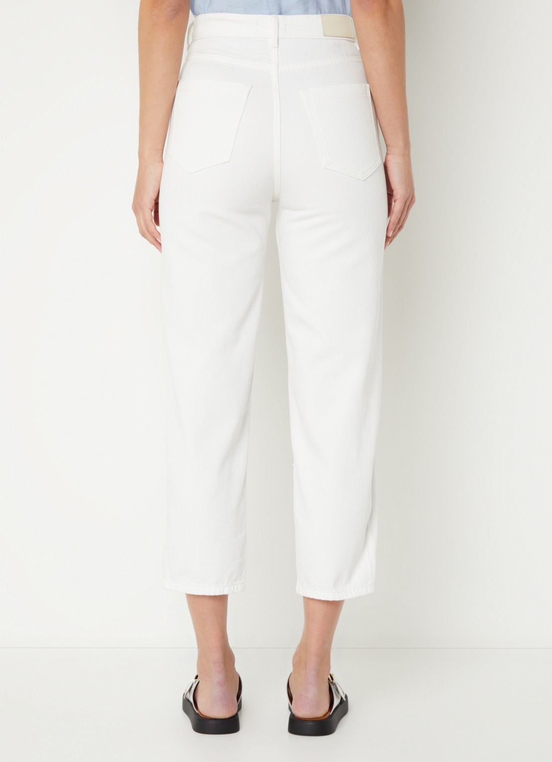 Whistles High waist cropped tapered jeans met gekleurde wassing - achterkant 5 wit
