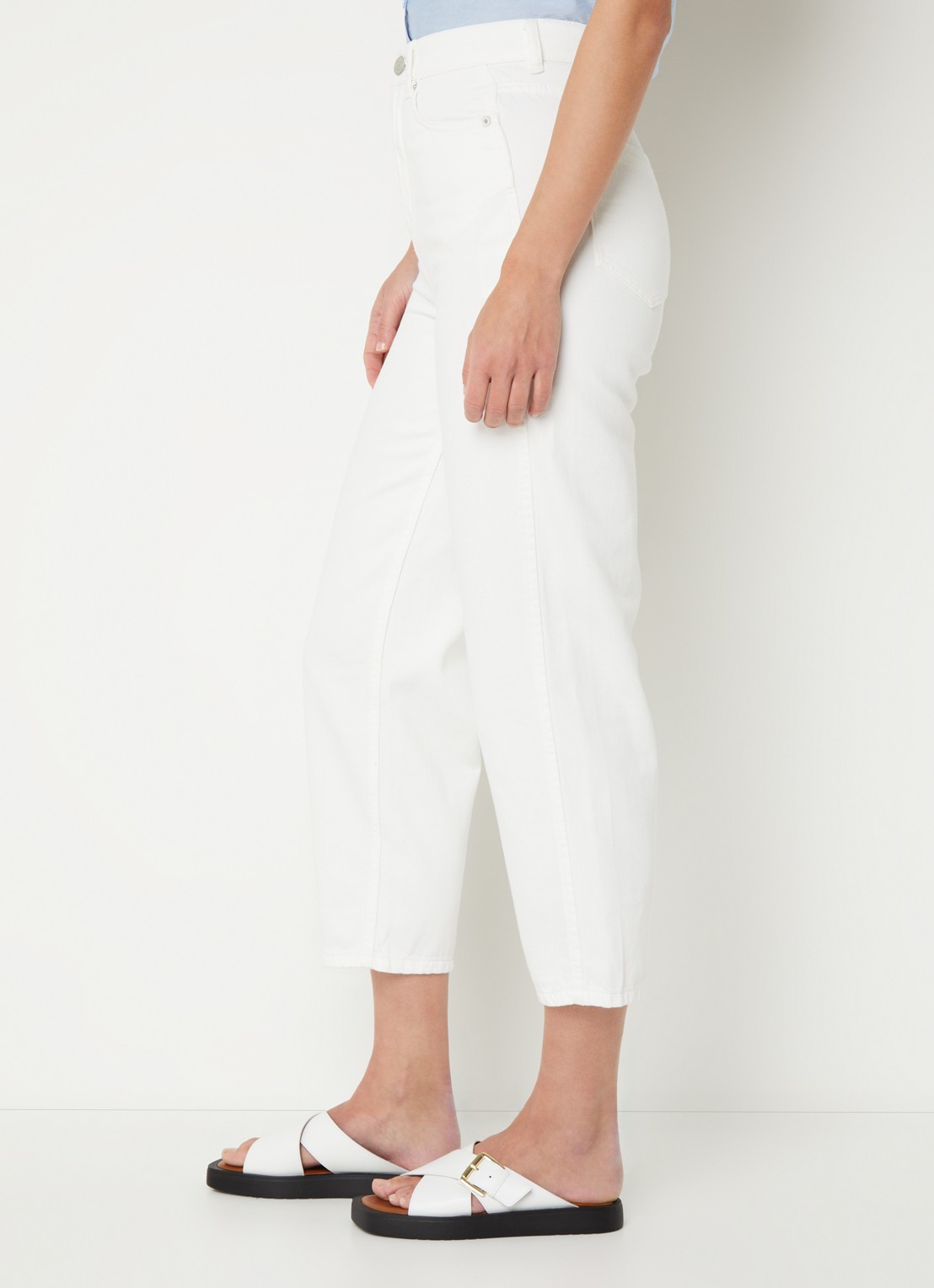 Whistles High waist cropped tapered jeans met gekleurde wassing - detail 2 wit