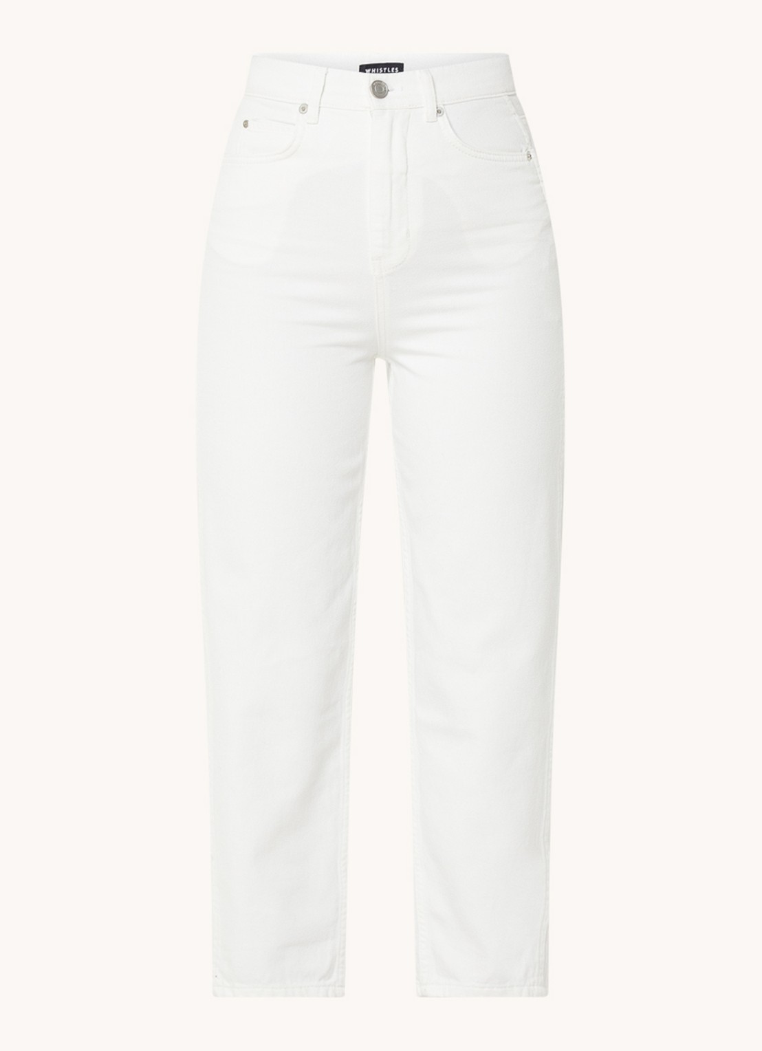 Whistles High waist cropped tapered jeans met gekleurde wassing - voorkant 3 wit