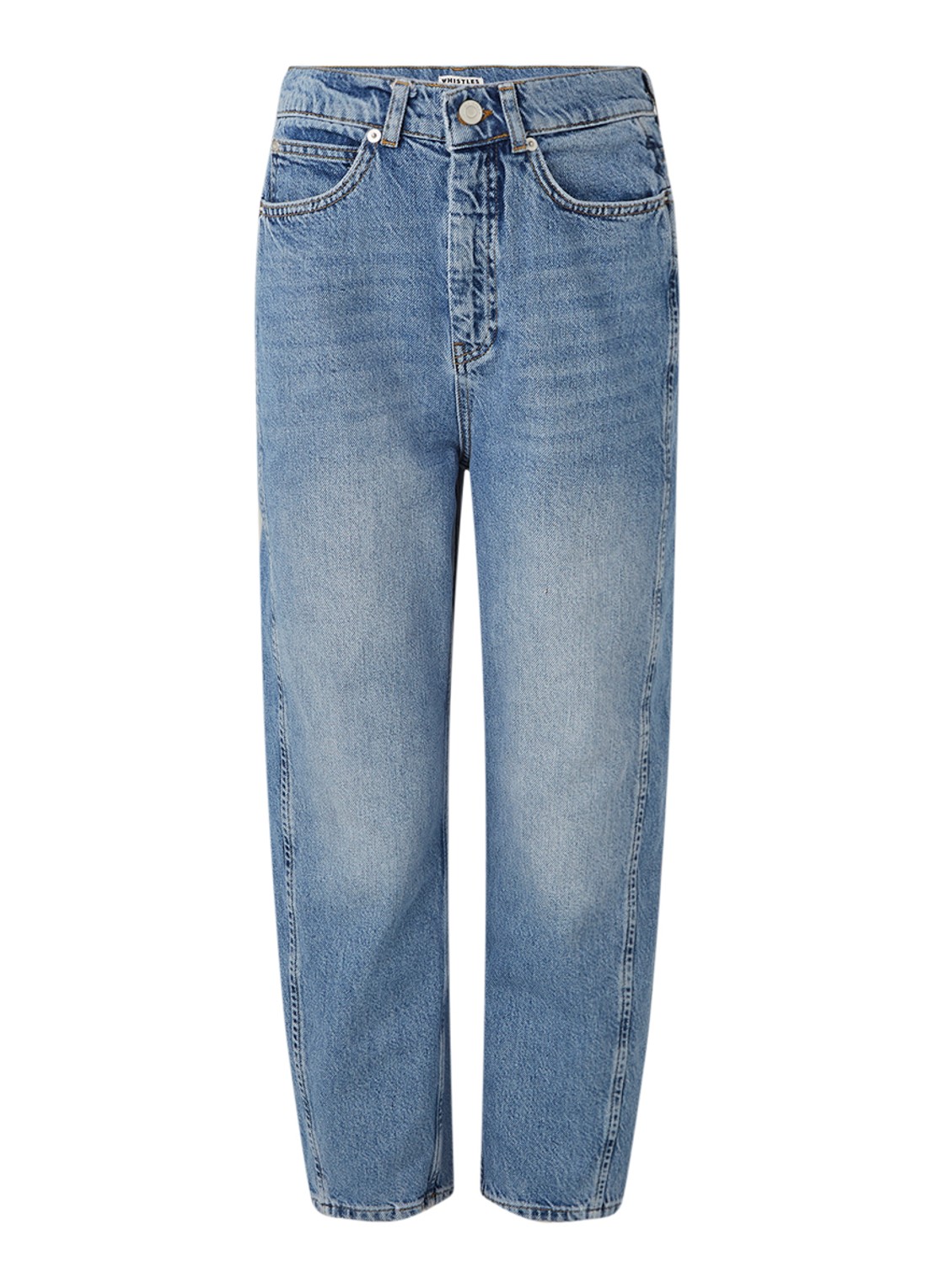 Whistles High waist cropped tapered jeans - voorkant 2 indigo