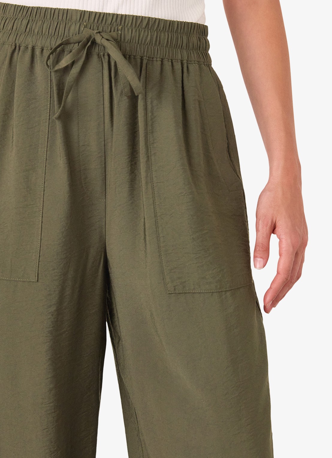 Whistles High waist tapered fit broek met steekzakken - detail 3 bronsgroen